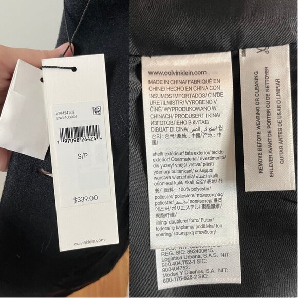 NWT Calvin Klein Tailored Single Breasted Coat S - Picture 15 of 16